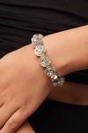 Shop_Isharya_White Crystals And Resin Bougie Infinity Cut Work Bangle_at_Aza_Fashions