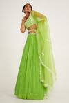 Buy Asaga Green Silk, Organza, Viscose Embroidery Rylee Floral Waistband Lehenga Set at Aza Fashions Buy_Asaga_Green Silk, Organza, Viscose Embroidery Rylee Floral Waistband Lehenga Set _at_Aza_Fashions