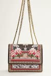 Buy_The Garnish Company_Brown Anzo Japanese Floral Print Sling Bag _at_Aza_Fashions