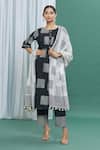 Buy_BANANA labs_Black Cotton Printed Geometric Round Handblock Kurta Set _at_Aza_Fashions