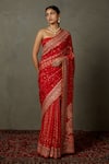 Buy_RI.Ritu Kumar_Red Saree And Blouse Fabric & Villa With Unstitched _at_Aza_Fashions