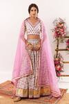 Buy_Rivaaj Clothing_Purple Floret Print Lehenga Set _at_Aza_Fashions