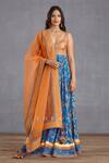 Buy_Torani_Blue Silk, Chiffon Sequins, Lace, Rang Shyam Raabia Anarkali With Dupatta _at_Aza_Fashions