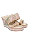 Buy_Kkarma Accessories_Multi Color Embroidery Kiran Zardozi Wedges _at_Aza_Fashions