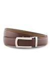 Shop_HaldèN_Brown Contrast Buckle Belt_at_Aza_Fashions