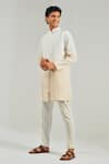 Buy_Shreyansh Designs_White Cotton Silk Ombre Kurta _at_Aza_Fashions