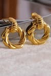 Buy_Anushka Jain Jewellery_Gold Plated Allure Hoop Earrings _at_Aza_Fashions