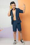 Buy_Hoity Moppet_Blue Denim Embroidered Thread Bts Theme Shirt And Shorts Set _at_Aza_Fashions