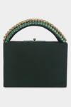 Buy_Aanchal Sayal_Green Stone Embroidered Emerald Box Bag_at_Aza_Fashions