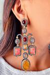 Shop_Prerto_Multi Color Stone Chimes Embellished Chandeliers_at_Aza_Fashions