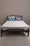 Buy_Kyoona_White 100% Cotton Print Chaukona Geometric Bedsheet Set _at_Aza_Fashions