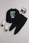 Buy_Knitting Doodles_Black Fleece Printed Super Cool Dude Top And Joggers Set  _at_Aza_Fashions