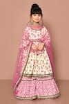 Buy_Adara Khan_Beige Cotton Printed And Embroidered Floral Anarkali Sharara Set_at_Aza_Fashions