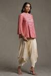 Buy_Ritu Kumar_Off White Satin Dhoti Pants_at_Aza_Fashions