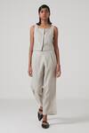 Buy_The Summer House_Beige Axel Linen Crop Top_at_Aza_Fashions