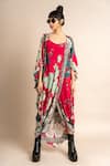 Buy_Nupur Kanoi_Magenta Jacket Crepe Digital Print Floral Flower Kite And Sack  _at_Aza_Fashions