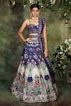 Buy Archana Kochhar Blue Silk, Net Sequins, Embroidery, Beads Regal Paradise Bridal Lehenga Set at Aza Fashions Buy_Archana Kochhar_Blue Silk, Net Sequins, Embroidery, Beads Regal Paradise Bridal Lehenga Set _at_Aza_Fashions
