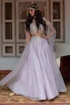 Buy_House of Dasmaya_Purple Dupion Embroidered Mirror Sweetheart Neck Blouse And Lehenga Set _at_Aza_Fashions