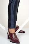 Buy_Sole House_Maroon Embellished Pointed Toe Block Heels _at_Aza_Fashions