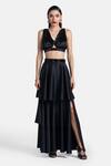 Buy_431-88 by Shweta Kapur_Black Net Embroidered Cut Dana Work Deep V Neck Sia Top _at_Aza_Fashions