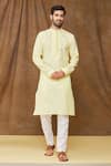 Buy_Samyukta Singhania_Yellow Premium Linen Cotton Full Sleeve Kurta _at_Aza_Fashions