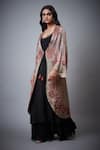 Buy_RI.Ritu Kumar_Pink Jacket - Viscose Satin Modal And Dress - Rayon Crepe Print & Malisha & _at_Aza_Fashions