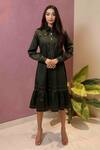 Buy_Veera Wear_Green Cotton Collared Goal Getter Dress _at_Aza_Fashions