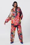 Buy_Saaksha & Kinni_Multi Color Silk Multicolor Abstract Floral Trouser _at_Aza_Fashions