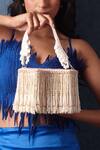 Buy_Forever Noor_White Embellished Boat Star Handcrafted Pearl Drop Bag _at_Aza_Fashions