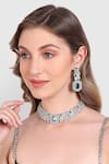 Shop Auraa Trends Blue Zari, Stones Zircon Studded Choker Set at Aza Fashions Shop_Auraa Trends_Blue Zari, Stones Zircon Studded Choker Set _at_Aza_Fashions