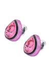 Buy_Isharya_Pink Crystals Bisou Embellished Studs_at_Aza_Fashions