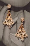 Buy_Tarun Tahiliani_Gold Plated Pearls Tassel Dangler Earrings _at_Aza_Fashions