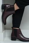 Buy_Myra_Maroon Sky Pointed Toe Boots_at_Aza_Fashions