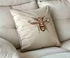 Buy_Mason Home_White 100% Cotton Embroidery Beaded Bee Cushion Cover_at_Aza_Fashions
