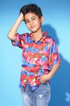 Buy Littlecheer Multi Color Viscose, Satin Butterfly Print Classic Shirt at Aza Fashions Buy_Littlecheer_Multi Color Viscose, Satin Butterfly Print Classic Shirt _at_Aza_Fashions