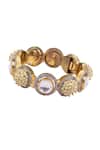 Vasundhara_Gold Plated Pearls, Diamonds, Stones And Studded Bracelet _Online_at_Aza_Fashions
