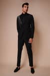 Buy_Tisa - Men_Black Terry Rayon Plain Textured Tuxedo Set _at_Aza_Fashions