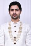 Buy_Nazaakat by Samara Singh_Off White Long Bead Layered Mala_at_Aza_Fashions