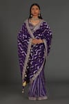 Buy_Rar Studio_Purple Chanderi Handloom (50% Silk X 50% Cotton) Saree With Blouse  _at_Aza_Fashions