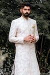 Buy_Anushree Reddy_White Embroidered Sherwani Set _at_Aza_Fashions