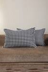 Buy_My Gift Booth_Black Cotton Gingham Pattern Pillow Cover - Set Of 2_at_Aza_Fashions