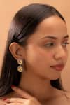 Buy_Tizora_Blue Synthetic Stones Studded Drop Earrings _at_Aza_Fashions