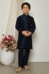 Buy_Petite Pomme_Blue Silk Solid Kurta Set With Pant _at_Aza_Fashions