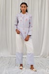 Buy_Ayaka_Blue 100% Organic Cotton Made With Soyabean Fibres Hand Block Top  _at_Aza_Fashions