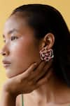 Shop_Esme By Aashna Dalmia_Pink Embellished Crystal Studs _at_Aza_Fashions