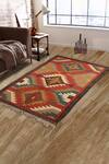 Buy_Nakshikathaa - Homeware_Multi Color Jute Wool Hand Woven Rectangle Shape Rug_at_Aza_Fashions