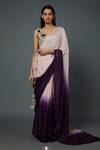 Buy_Payal Singhal_Purple Georgette Embroidered Sequin V Work Pre-stitched Ombre Saree With Blouse _at_Aza_Fashions