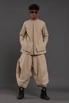 Buy_MATI_Beige 100% Cotton Plain Shirt And Baggy Pant Set _at_Aza_Fashions