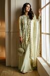 Buy_Nehha Nhata_Beige Silk Embroidery, Sequins Round Neck Hand Kurta Sharara Set _at_Aza_Fashions