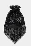 Buy_Aanchal Sayal_Black Embroidered Antares Sequin Potli Bag _at_Aza_Fashions